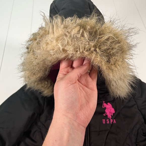 U.S. Polo Assn Puffer Hooded Black Coat women’s Small - Picture 6 of 13